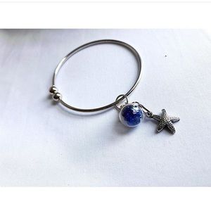 Colored silver bracelet with cute charms🦋🤍❕